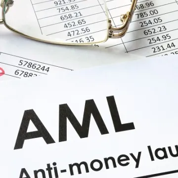 Paper with words Anti-money laundering (AML)