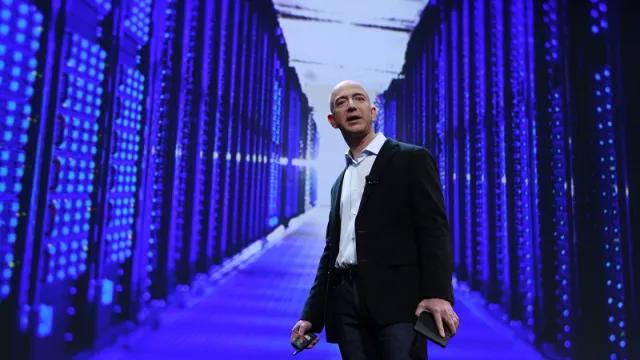 Amazon CEO Jeff Bezos speaks at a news conference during the launch of Amazon's new tablets in New York Amazon CEO Jeff Bezos speaks at a news conference during the launch of Amazon's new tablets in New York