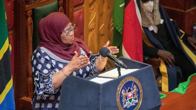 Samia in Kenya Parliament Samia in Kenya Parliament