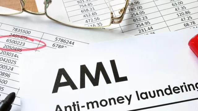 Paper with words Anti-money laundering (AML)