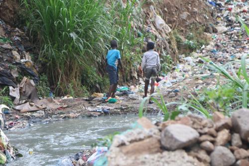 Trashy-innoscence.-Chldren-play-along-Mathare-River-oblivious-of-the-health-risks-posed.-PHOTO-BY-OTIATO-OPALI